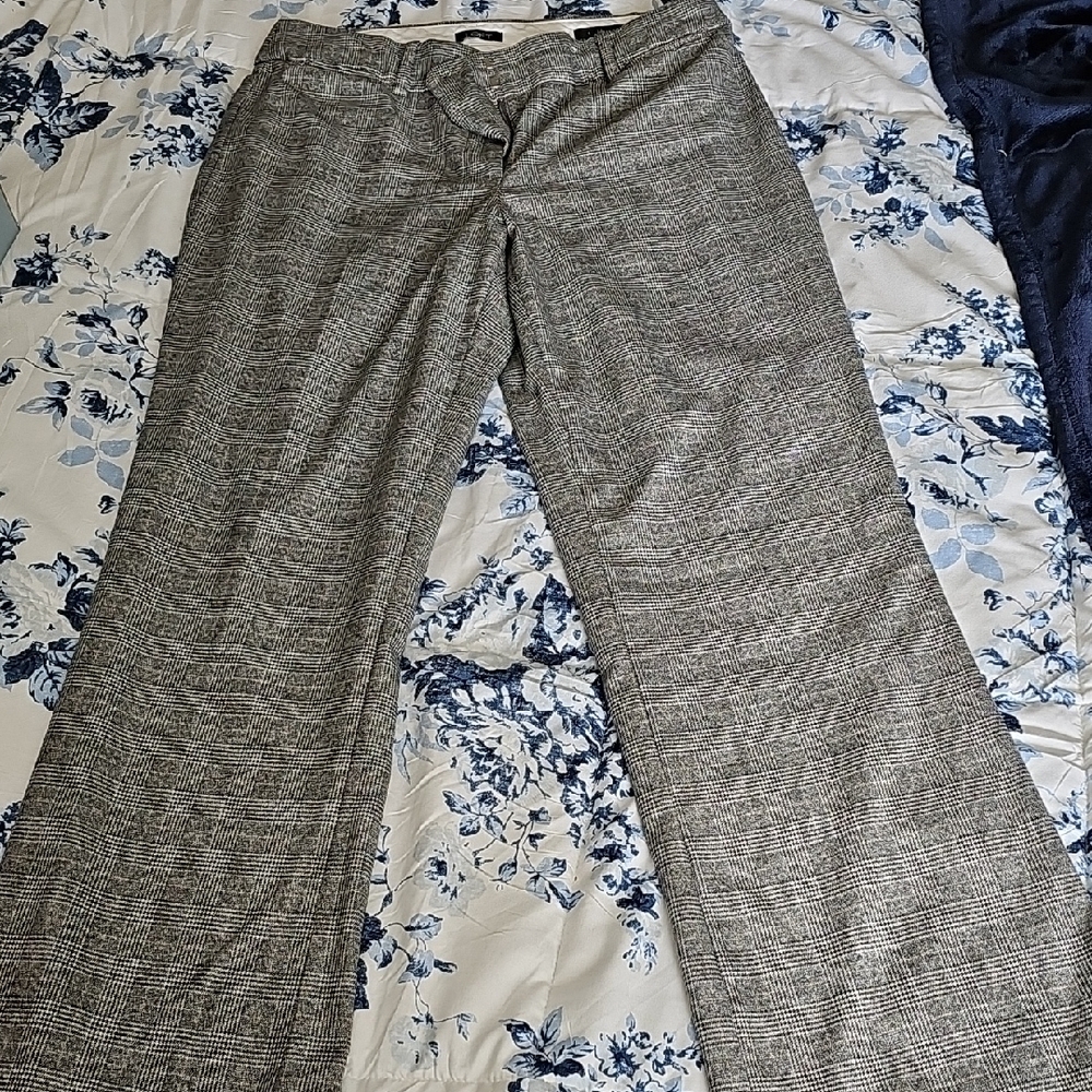 Loft Julie Trouser Women's Gray Plaid Pants